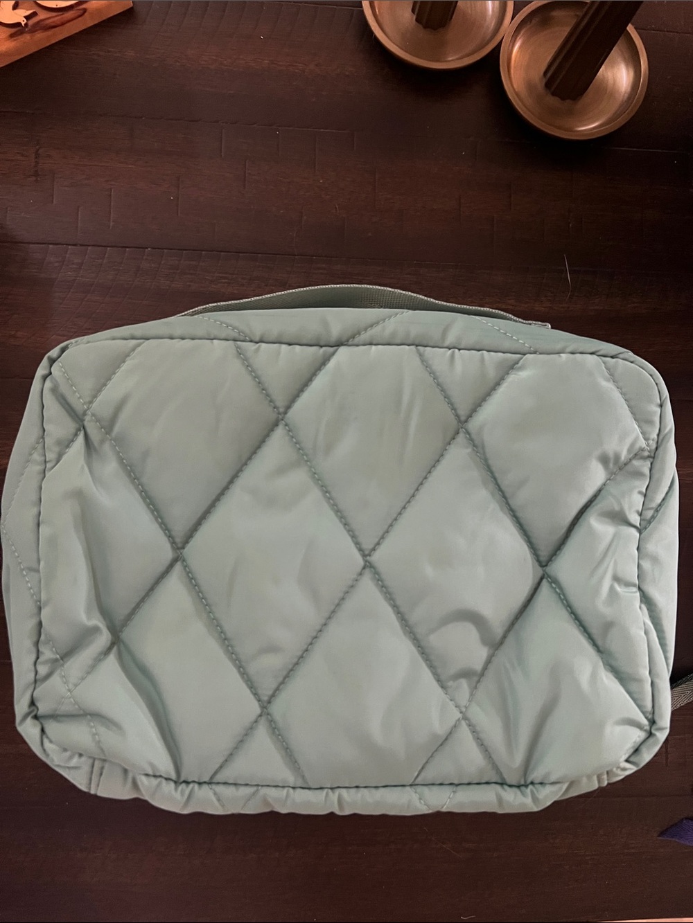 Vera Bradley Quilted Travel Pouch - Sage Green - with hanger